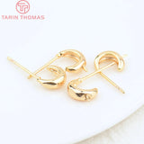 10PCS 8x8.5MM 24K Brass C Stud Earrings, DIY Jewelry Findings