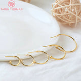 10PCS 12MM 15MM 20MM 24K Brass Round Earrings Findings