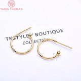 10PCS 12MM 15MM 20MM 24K Brass Round Earrings Findings