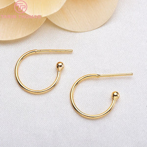 10PCS 12MM 15MM 20MM 24K Brass Round Earrings Findings