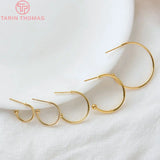10PCS 12MM 15MM 20MM 24K Brass Round Earrings Findings