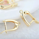 6PCS 20x11MM 24K Brass Earring Clasp DIY Jewelry Making Findings