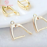 6PCS 20x11MM 24K Brass Earring Clasp DIY Jewelry Making Findings