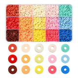 2250Pcs Clay Beads 15 Colors Polymer Clay Disc Beads 6mm for Jewelry Making Kit