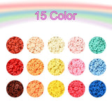 2250Pcs Clay Beads 15 Colors Polymer Clay Disc Beads 6mm for Jewelry Making Kit