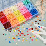 2250Pcs Clay Beads 15 Colors Polymer Clay Disc Beads 6mm for Jewelry Making Kit