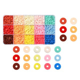 2250Pcs Clay Beads 15 Colors Polymer Clay Disc Beads 6mm for Jewelry Making Kit