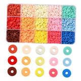 2250Pcs Clay Beads 15 Colors Polymer Clay Disc Beads 6mm for Jewelry Making Kit