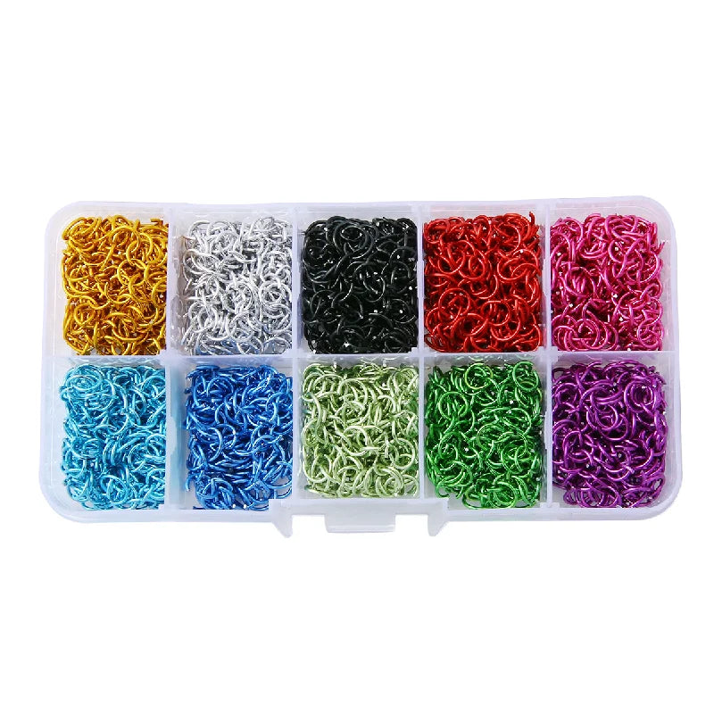 2250Pcs 6mm Colorful Aluminum Jump Rings for DIY Jewelry Making