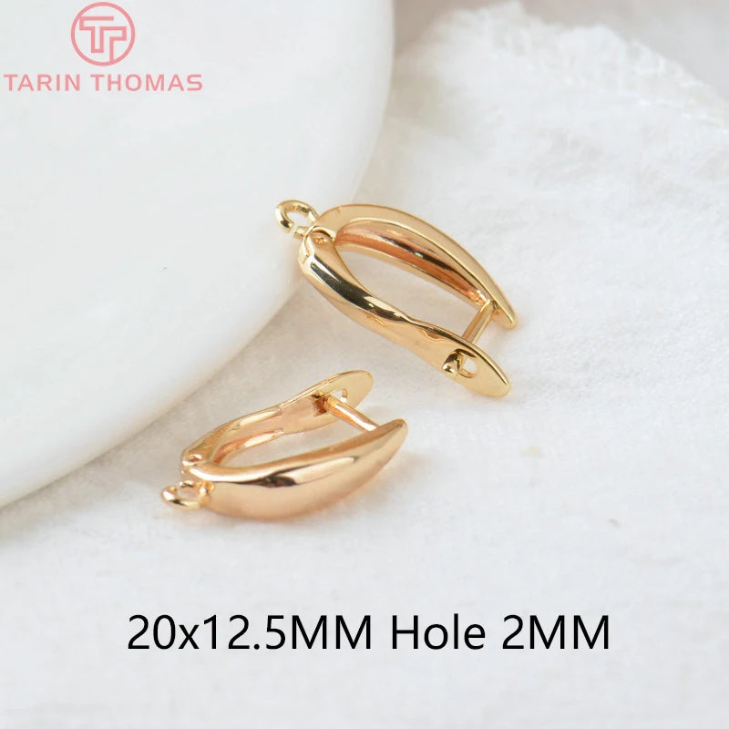 6PCS 20x12.5MM Brass Stud Earrings Pins High DIY Jewelry Findings
