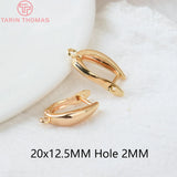 6PCS 20x12.5MM Brass Stud Earrings Pins High DIY Jewelry Findings