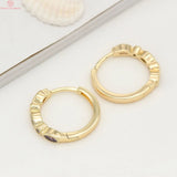 2PCS 20.8x22MM 24K Brass Zircon Round Earrings DIY Jewelry Findings