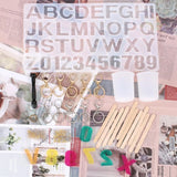 227PCS Silicone Resin Jewelry Kit, Letter Number Epoxy Stencil Pendant Key Chain