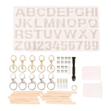 227PCS Silicone Resin Jewelry Kit, Letter Number Epoxy Stencil Pendant Key Chain