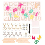 227PCS Silicone Resin Jewelry Kit, Letter Number Epoxy Stencil Pendant Key Chain