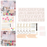 227PCS Silicone Resin Jewelry Kit, Letter Number Epoxy Stencil Pendant Key Chain
