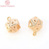 10PCS Brass Multi-Faceted Number Charm Pendants for DIY Jewelry Making