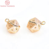 10PCS Brass Multi-Faceted Number Charm Pendants for DIY Jewelry Making