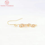 6PCS 36MM Brass 24K Earring Hooks Champagne/Plum Jewelry Findings