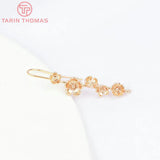 6PCS 36MM Brass 24K Earring Hooks Champagne/Plum Jewelry Findings