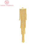 4PCS 11x60MM Plated Brass Tassel Earrings Charms DIY Jewelry Pendants