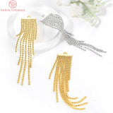 4PCS 11x60MM Plated Brass Tassel Earrings Charms DIY Jewelry Pendants
