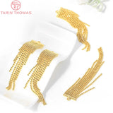 4PCS 11x60MM Plated Brass Tassel Earrings Charms DIY Jewelry Pendants