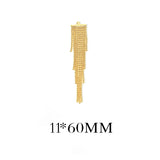 4PCS 11x60MM Plated Brass Tassel Earrings Charms DIY Jewelry Pendants
