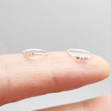 925 Sterling Silver Star Shape Nose Ring Earring Set
