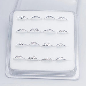 925 Sterling Silver Star Shape Nose Ring Earring Set