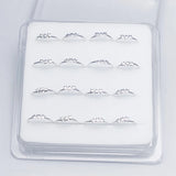 925 Sterling Silver Star Shape Nose Ring Earring Set