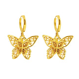 22K Yellow Butterfly Drop Earring for Women
