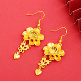 Yellow Flower Earrings for Women Romantic Heart Jewelry
