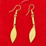 22K Yellow Leaf Drop Earring for Women