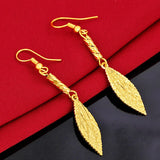 22K Yellow Leaf Drop Earring for Women