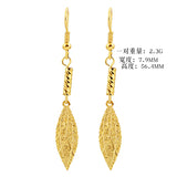 22K Yellow Leaf Drop Earring for Women