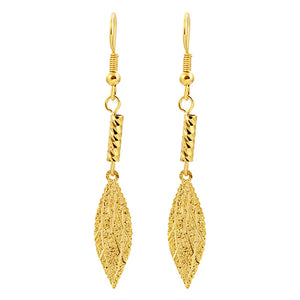 22K Yellow Leaf Drop Earring for Women