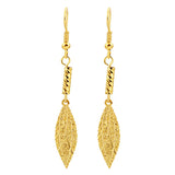 22K Yellow Leaf Drop Earring for Women