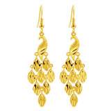 22K Yellow Peacock Drop Earring Ethnic Jewelry