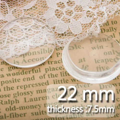 22MM Round Flat Back Crystal Glass Cabochon - 50pcs/lot