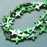 22PCS Mother of Pearl Cross Shape Beads 13x18mm DIY Jewelry Accessories