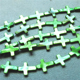 22PCS Mother of Pearl Cross Shape Beads 13x18mm DIY Jewelry Accessories