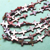 22PCS Mother of Pearl Cross Shape Beads 13x18mm DIY Jewelry Accessories
