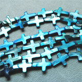 22PCS Mother of Pearl Cross Shape Beads 13x18mm DIY Jewelry Accessories