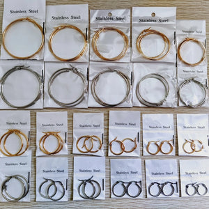 22 Pairs Circle Hoop Earrings Wedding Jewelry Gift Assorted Sizes