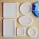 22Pcs Coaster Silicone Resin Mold Round Square Rectangle Heart Oval Molds Kit