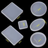 22Pcs Coaster Silicone Resin Mold Round Square Rectangle Heart Oval Molds Kit