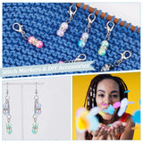 22Pcs Rainbow Beaded Crochet Stitch Marker with Lobster Clasp
