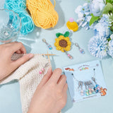 22Pcs Rainbow Beaded Crochet Stitch Marker with Lobster Clasp