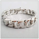Stainless Steel Silver Smooth Chain Bracelet Unisex Year Gift
